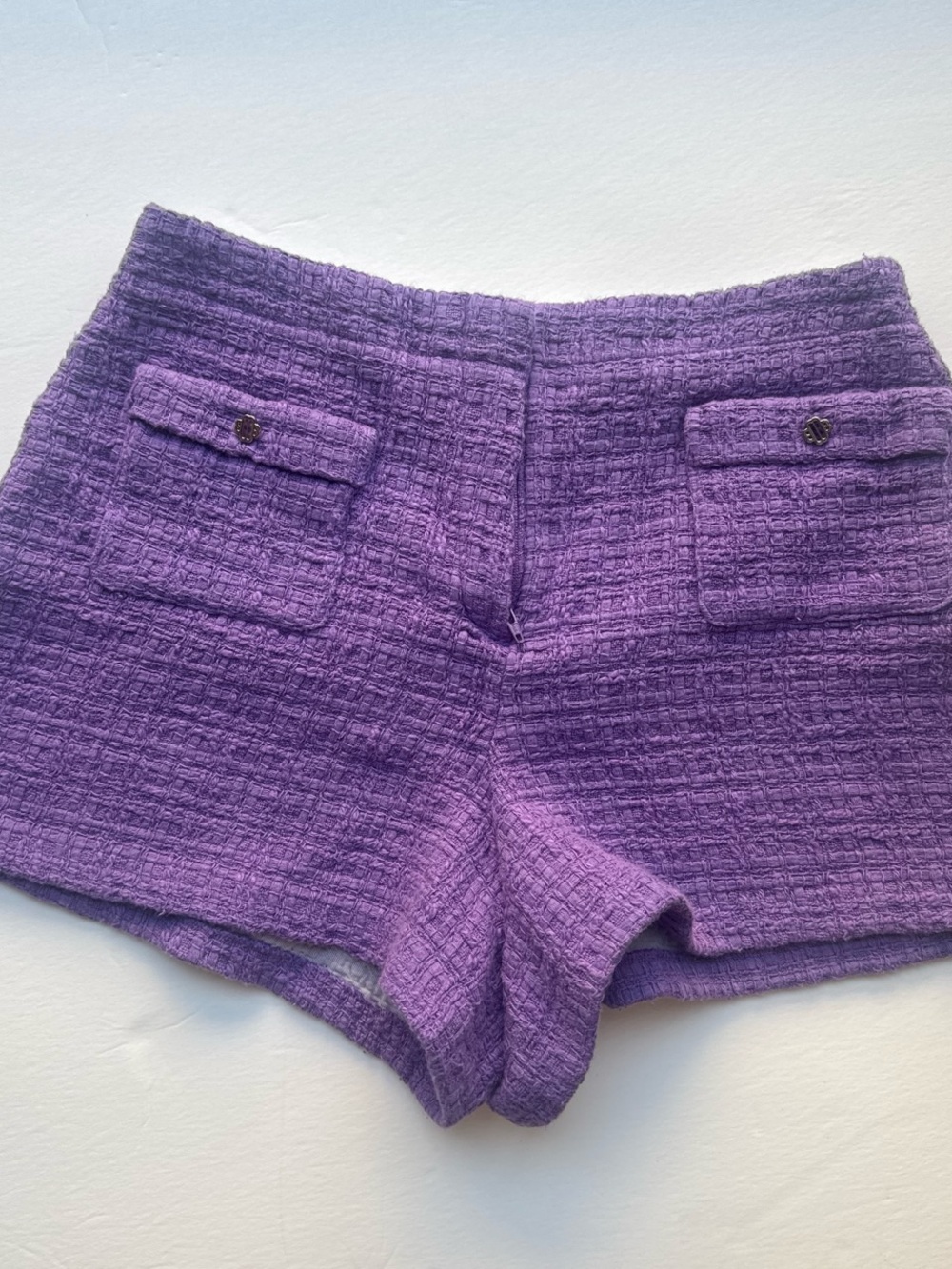 Maje Purple Tweed Bermuda Shorts
